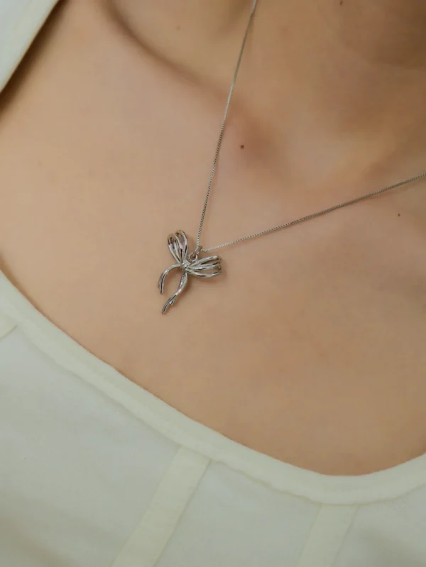 COLLAR TIANA PLATEADO - Imagen 4